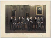 The Burger Supreme Court Signed 21'' x 15.25'' Photo Showing the Justices in an Informal Pose -- Signed by All Nine Justices, From 1977